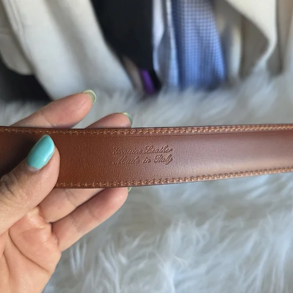 Brooks Brothers Classic Brown Leather Belt - Picture 6 of 8